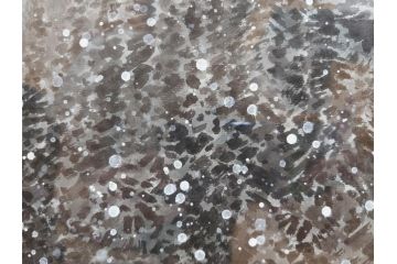 真作　橋本広喜　「冬の集落」　降り積もる山村の雪景色が美しい墨彩画(冬、雪、集落、山、額付き、外箱付き)(R-077926)