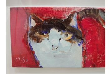 真作　久下貴史　「どこからどこまでフェデリコ」　限定39/50　サイン入り　猫の様々な表情に心が和むジクレー(Federico from End to End、版画、ジークレー、絵画、額装、額付き、外箱付き)(R-077927)