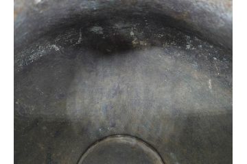 時代物　古銅　斑紫銅　盛上　双鯉文　優雅に泳ぐ鯉の装飾が印象的な花瓶(高岡銅器?、花器、花生、花入、壷、壺、在銘、作家物)(R-077928)