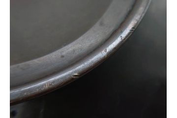 時代物　古銅　斑紫銅　盛上　双鯉文　優雅に泳ぐ鯉の装飾が印象的な花瓶(高岡銅器?、花器、花生、花入、壷、壺、在銘、作家物)(R-077928)