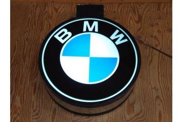 ビンテージ　レア!　BMW(ビー・エム・ダブリュー)　お部屋のアクセントになる電光看板(ヴィンテージ、ネオン、電気、電飾、ビーエム、車)(R-077930)