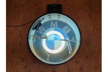 ビンテージ　レア!　BMW(ビー・エム・ダブリュー)　お部屋のアクセントになる電光看板(ヴィンテージ、ネオン、電気、電飾、ビーエム、車)(R-077930)