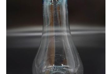 戦前　大正〜昭和初期　昭和レトロ　青フリル　澄んだブルーカラーが素敵なガラス花瓶2個セット(一輪挿し、花入、花器、硝子)(R-077931)