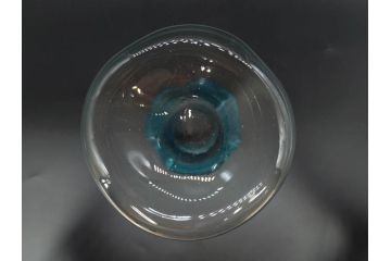 戦前　大正〜昭和初期　昭和レトロ　青フリル　澄んだブルーカラーが素敵なガラス花瓶2個セット(一輪挿し、花入、花器、硝子)(R-077933)