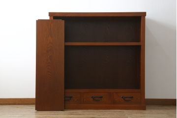 中古　美品!!　上質な和の空間を演出する水屋箪笥(食器棚、茶箪笥、戸棚、収納棚、キャビネット)(R-077937)