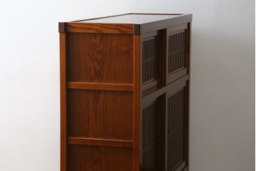 中古　美品!!　上質な和の空間を演出する水屋箪笥(食器棚、茶箪笥、戸棚、収納棚、キャビネット)(R-077937)