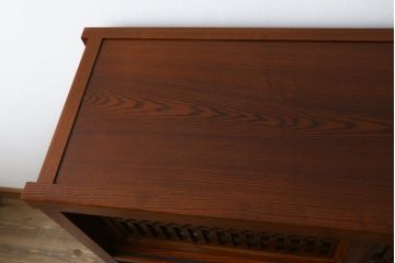 中古　美品!!　上質な和の空間を演出する水屋箪笥(食器棚、茶箪笥、戸棚、収納棚、キャビネット)(R-077937)