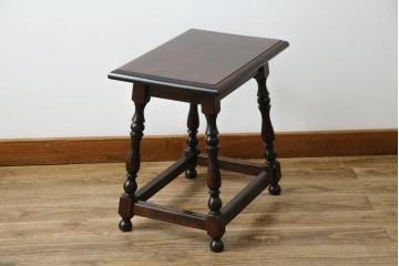 中古　松本民芸家具　#25型スツール・テーブル　クラシカルなデザインがお洒落なサイドテーブル　(R-077948)