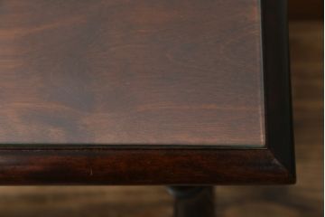 【E様専用】中古　松本民芸家具　#25型スツール・テーブル　クラシカルなデザインがお洒落なガラス天板付きサイドテーブル(コーヒーテーブル、カフェテーブル、花台、飾り台、椅子、イス)(R-077950)