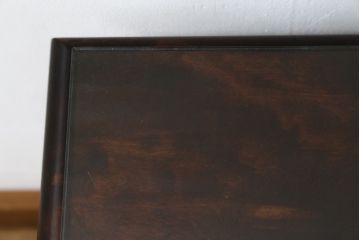 【E様専用】中古　松本民芸家具　#25型スツール・テーブル　クラシカルなデザインがお洒落なガラス天板付きサイドテーブル(コーヒーテーブル、カフェテーブル、花台、飾り台、椅子、イス)(R-077950)