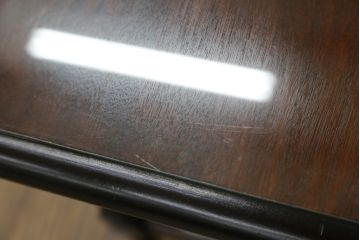 【E様専用】中古　松本民芸家具　#25型スツール・テーブル　クラシカルなデザインがお洒落なガラス天板付きサイドテーブル(コーヒーテーブル、カフェテーブル、花台、飾り台、椅子、イス)(R-077950)