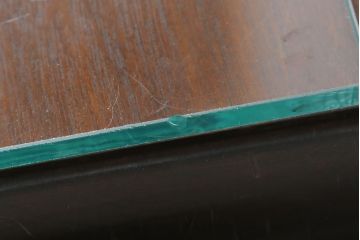 【E様専用】中古　松本民芸家具　#25型スツール・テーブル　クラシカルなデザインがお洒落なガラス天板付きサイドテーブル(コーヒーテーブル、カフェテーブル、花台、飾り台、椅子、イス)(R-077950)