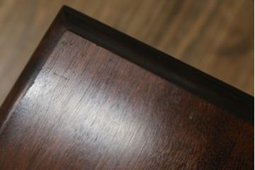 【E様専用】中古　松本民芸家具　#25型スツール・テーブル　クラシカルなデザインがお洒落なガラス天板付きサイドテーブル(コーヒーテーブル、カフェテーブル、花台、飾り台、椅子、イス)(R-077950)