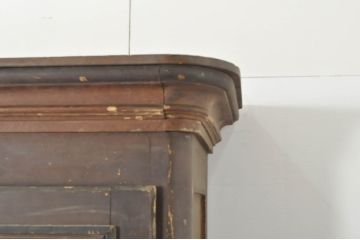 フランスアンティーク　特大!!　店舗用　たっぷり収納できる三枚扉の薄型キャビネット(ブックケース、本箱、書棚、戸棚、収納棚、店舗什器)(R-077953)