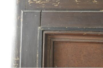 フランスアンティーク　特大!!　店舗用　たっぷり収納できる三枚扉の薄型キャビネット(ブックケース、本箱、書棚、戸棚、収納棚、店舗什器)(R-077953)