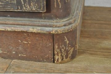フランスアンティーク　特大!!　店舗用　たっぷり収納できる三枚扉の薄型キャビネット(ブックケース、本箱、書棚、戸棚、収納棚、店舗什器)(R-077953)