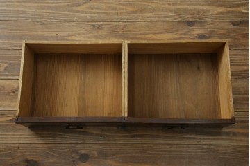 和製アンティーク　栓材　象嵌入り　趣のある佇まいが魅力的な結霜ガラス入りの本箱　(R-077956)