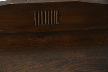 和製アンティーク　栓材　象嵌入り　趣のある佇まいが魅力的な結霜ガラス入りの本箱　(R-077956)