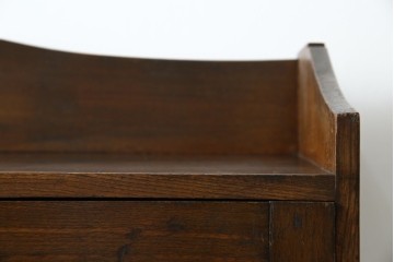 和製アンティーク　栓材　象嵌入り　趣のある佇まいが魅力的な結霜ガラス入りの本箱　(R-077956)