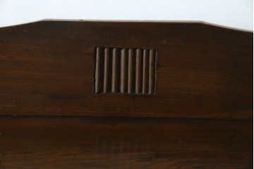 和製アンティーク　栓材　象嵌入り　趣のある佇まいが魅力的な結霜ガラス入りの本箱　(R-077956)