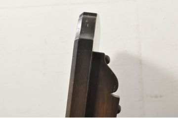 和製アンティーク　希少デザイン!!　目を引く珍しいフォルムが魅力的な古い教会の板座チェア(チャーチチェア、ダイニングチェア、椅子、イス)(R-077958)