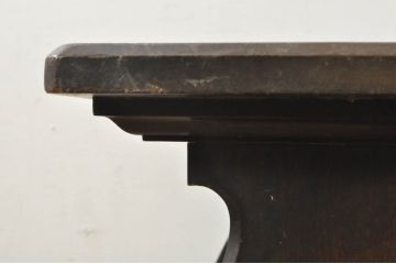 和製アンティーク　希少デザイン!!　目を引く珍しいフォルムが魅力的な古い教会の板座チェア(チャーチチェア、ダイニングチェア、椅子、イス)(R-077958)