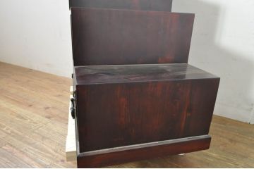 中古　アンティーク調　和のお部屋作りに取り入れやすい両面使いの小さな階段箪笥(和たんす、収納箪笥、引き出し)(R-077966)