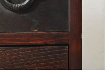 中古　アンティーク調　和のお部屋作りに取り入れやすい両面使いの小さな階段箪笥(和たんす、収納箪笥、引き出し)(R-077966)
