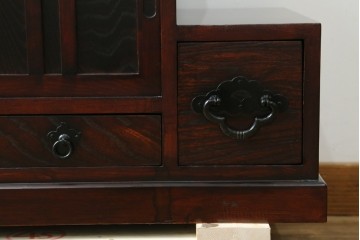 中古　アンティーク調　和のお部屋作りに取り入れやすい両面使いの小さな階段箪笥　(R-077966)