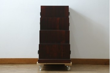 中古　アンティーク調　和のお部屋作りに取り入れやすい両面使いの小さな階段箪笥　(R-077966)