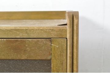 和製ビンテージ　昭和レトロな情緒を感じるすりガラスのブックケース(サイドキャビネット、戸棚、収納棚、食器棚、書棚、本棚、本箱、ヴィンテージ)(R-077967)