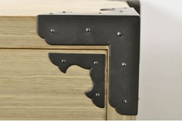 和製アンティーク　明るい木色に上品な金具が映える二段重ね総桐二本松箪笥(時代箪笥、衣装箪笥、収納箪笥、重ね箪笥、和タンス、チェスト、引き出し)(R-077968)
