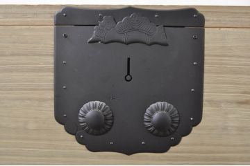 和製アンティーク　明るい木色に上品な金具が映える総桐二本松箪笥ローチェスト(時代箪笥、衣装箪笥、収納箪笥、和タンス、ローボード、引き出し、テレビ台、テレビボード)(R-077969)