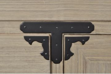 和製アンティーク　明るい木色に上品な金具が映える片開き扉付き総桐二本松箪笥ローチェスト(時代箪笥、衣装箪笥、収納箪笥、和タンス、ローボード、引き出し、テレビ台、テレビボード)(R-077970)