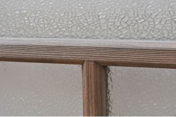 アンティーク建具　レトロな雰囲気が溢れるダイヤガラス窓2枚セット(引き戸、ガラス戸)(R-077978)