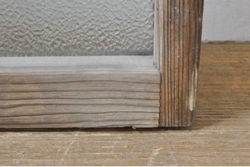 アンティーク建具　レトロな雰囲気が溢れるダイヤガラス窓2枚セット(引き戸、ガラス戸)(R-077978)