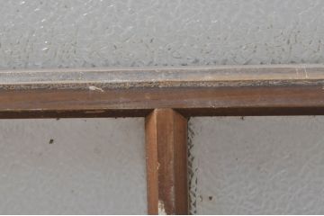 アンティーク建具　レトロな雰囲気が溢れるダイヤガラス窓2枚セット(引き戸、ガラス戸)(R-077978)