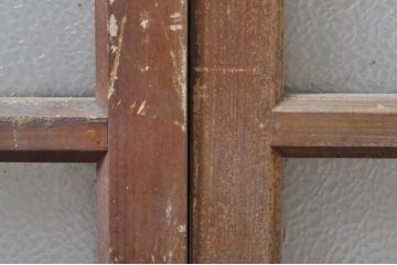 アンティーク建具　レトロな雰囲気が溢れるダイヤガラス窓2枚セット(引き戸、ガラス戸)(R-077978)