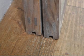 アンティーク建具　レトロな雰囲気が溢れるダイヤガラス窓2枚セット(引き戸、ガラス戸)(R-077978)
