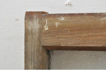 アンティーク建具　レトロな雰囲気が溢れるダイヤガラス窓2枚セット(引き戸、ガラス戸)(R-077979)