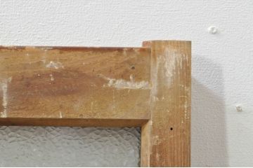アンティーク建具　レトロな雰囲気が溢れるダイヤガラス窓2枚セット(引き戸、ガラス戸)(R-077979)