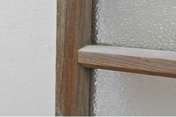アンティーク建具　レトロな雰囲気が溢れるダイヤガラス窓2枚セット(引き戸、ガラス戸)(R-077979)