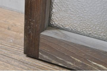 アンティーク建具　レトロな雰囲気が溢れるダイヤガラス窓2枚セット(引き戸、ガラス戸)(R-077979)