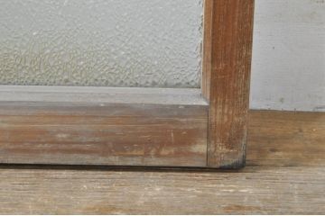 アンティーク建具　レトロな雰囲気が溢れるダイヤガラス窓2枚セット(引き戸、ガラス戸)(R-077979)