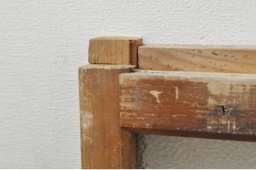 アンティーク建具　レトロな雰囲気が溢れるダイヤガラス窓2枚セット(引き戸、ガラス戸)(R-077979)