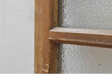 アンティーク建具　レトロな雰囲気が溢れるダイヤガラス窓2枚セット(引き戸、ガラス戸)(R-077979)