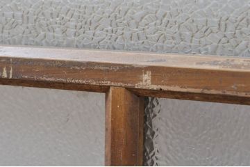 アンティーク建具　レトロな雰囲気が溢れるダイヤガラス窓2枚セット(引き戸、ガラス戸)(R-077979)