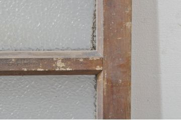 アンティーク建具　レトロな雰囲気が溢れるダイヤガラス窓2枚セット(引き戸、ガラス戸)(R-077979)