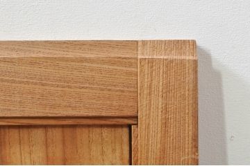 アンティーク建具　欅(ケヤキ)材　経年を感じさせる木味が魅力の一枚板の板戸窓2枚セット(引き戸)(R-077981)