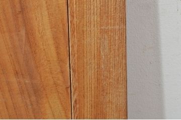 アンティーク建具　欅(ケヤキ)材　経年を感じさせる木味が魅力の一枚板の板戸窓2枚セット(引き戸)(R-077981)